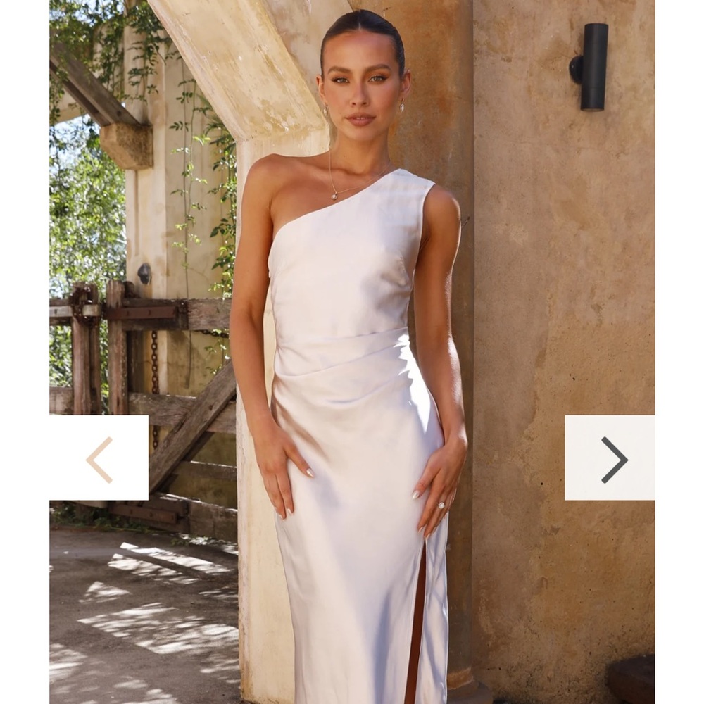 One shoulder, High Slit, Bridesmaid Dress